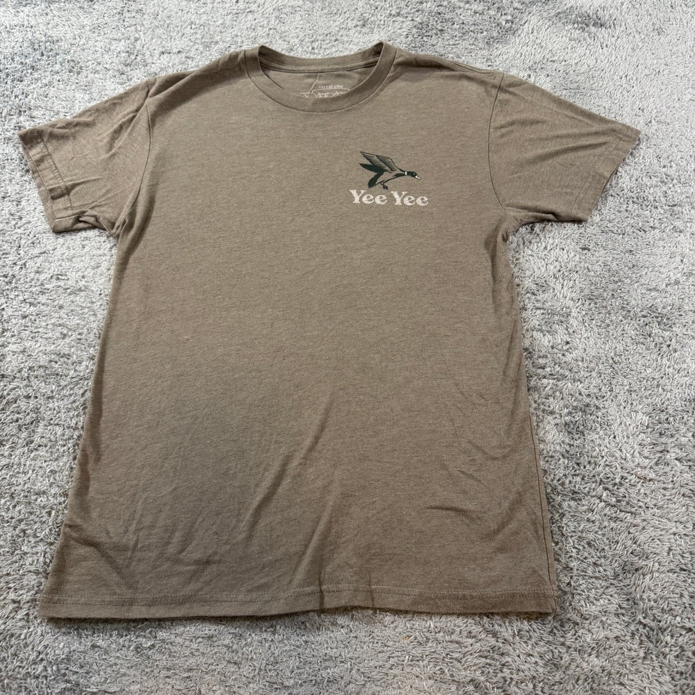 Yee Yee Mens Duck Graphic T Shirt Size Small Brown Short Sleeve Mallard Tee